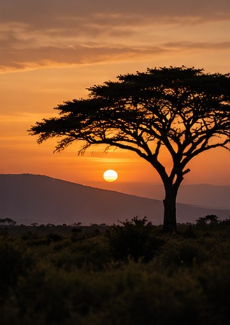 Sunset over the savanna