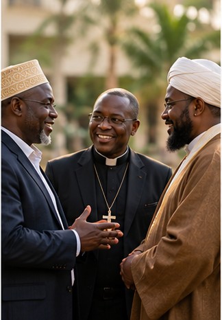 People from different faiths in conversation